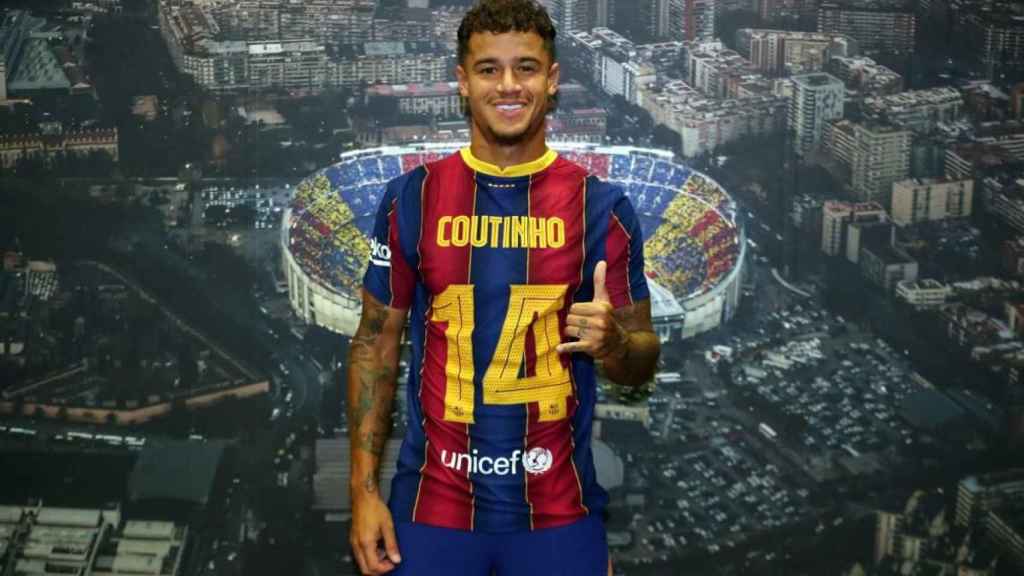 Philippe Coutinho con el dorsal '14' FCB