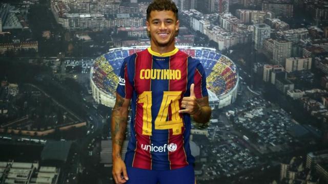 Philippe Coutinho con el dorsal '14' FCB