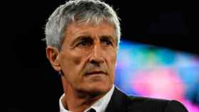 Quique Setien, en su estreno en Champions ante el Nápoles | EFE