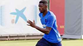 Una foto de Ousmane Dembelé durante un entrenamiento del Barça / FCB