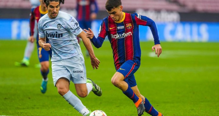 Pedri González ante el Valencia en el Camp Nou / FC Barcelona