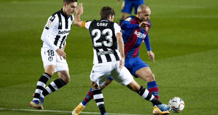 Braithwaite durante el partido del Barça contra el Levante / FC Barcelona