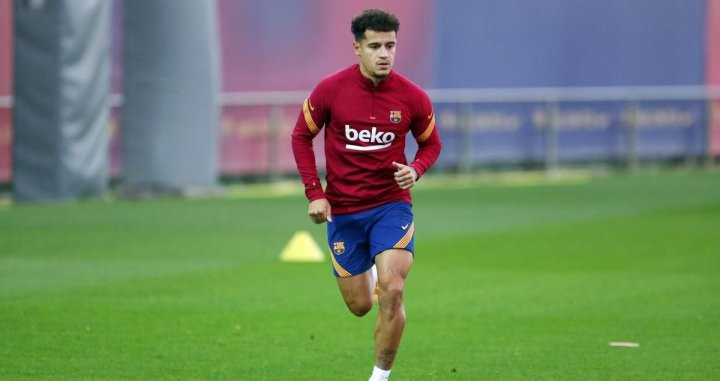 Coutinho, en un entrenamiento con el Barça | FCB