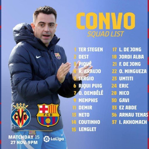 convocatoria barça