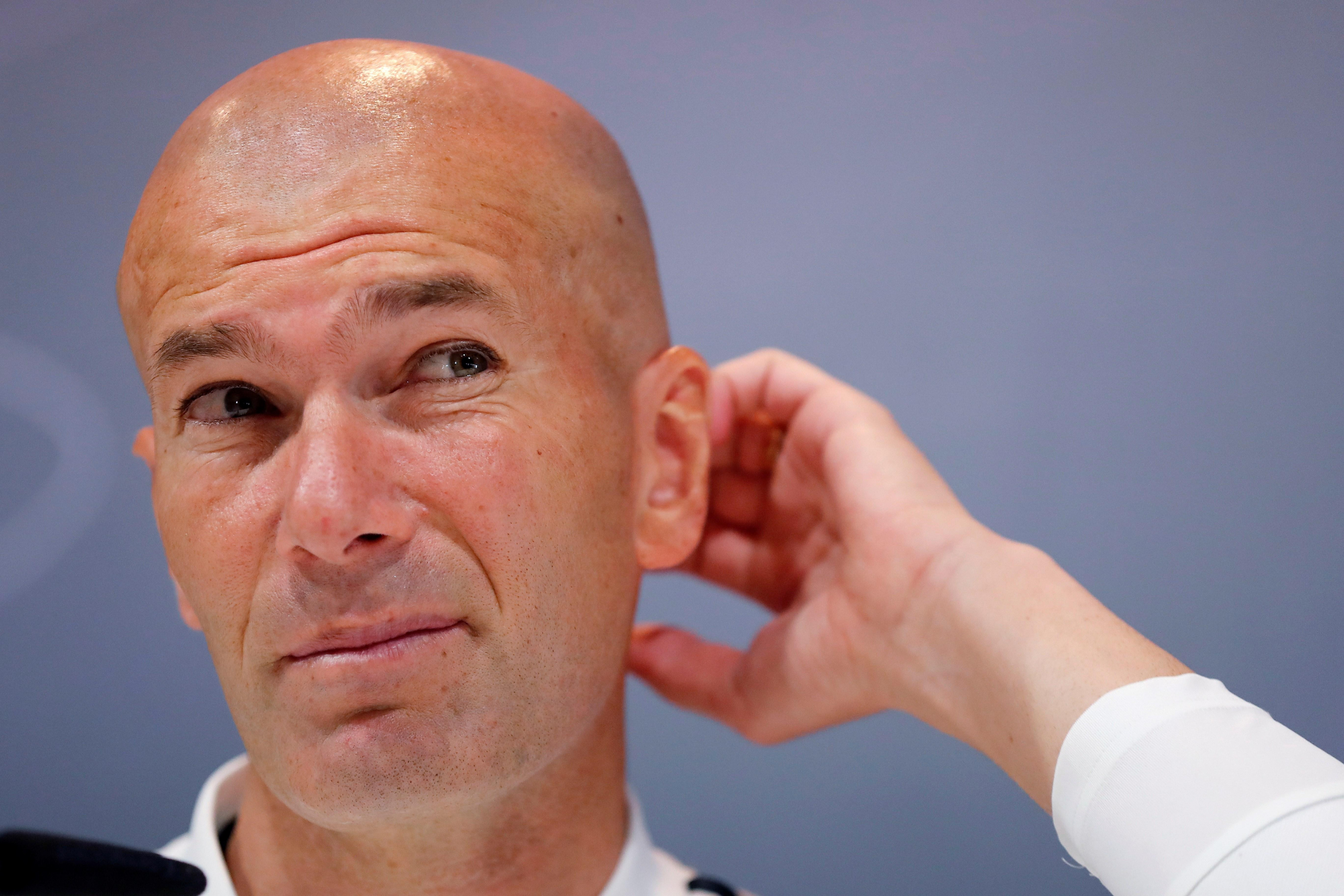 Zinedine Zidane en una rueda de prensa con el Real Madrid / EFE