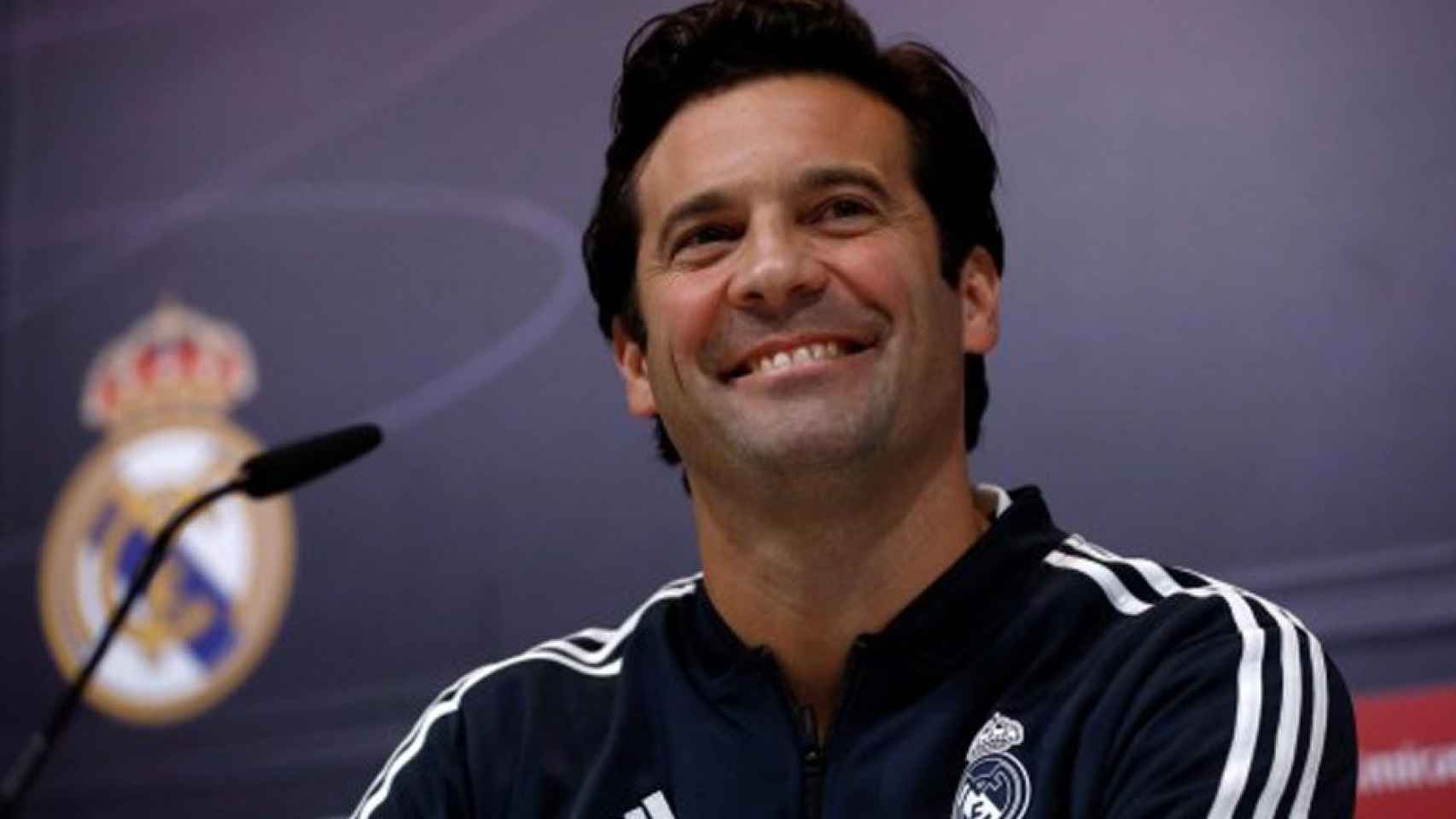 Solari en una rueda de prensa como entrenador del Real Madrid / EFE