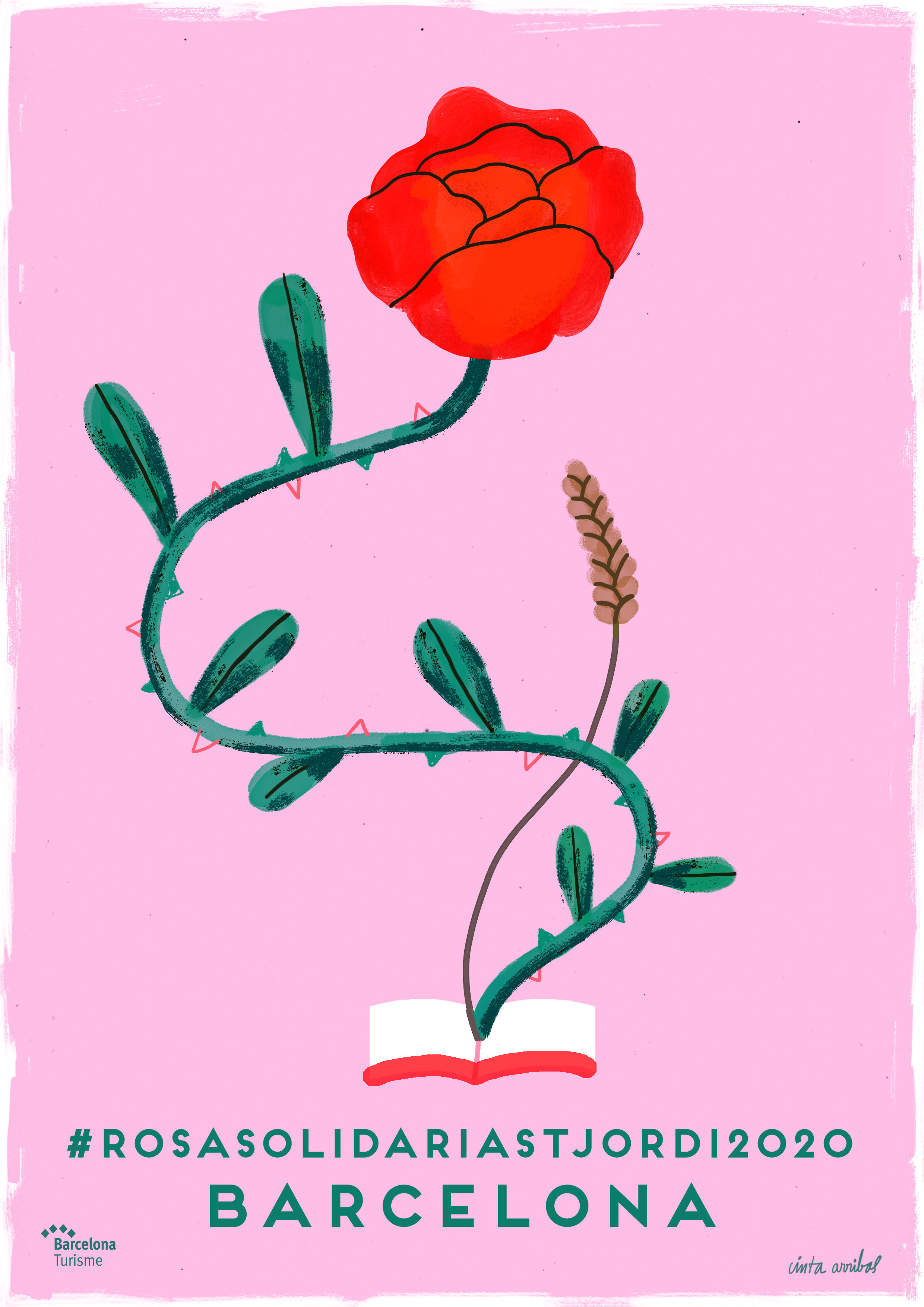 Cartel de San Jordi 2020 para Turismo de Barcelona / CINTA ARRIBAS / BCN TURISME