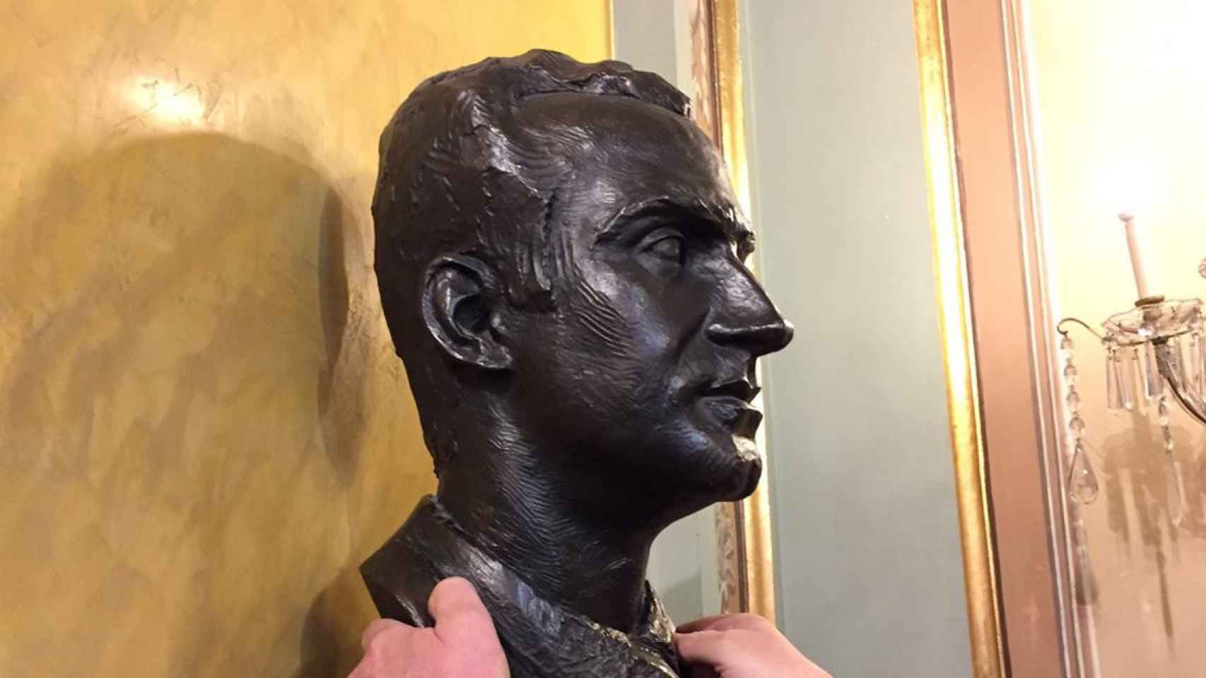 Busto de Juan Carlos I en el salón de plenos de Lleida / PAERIA