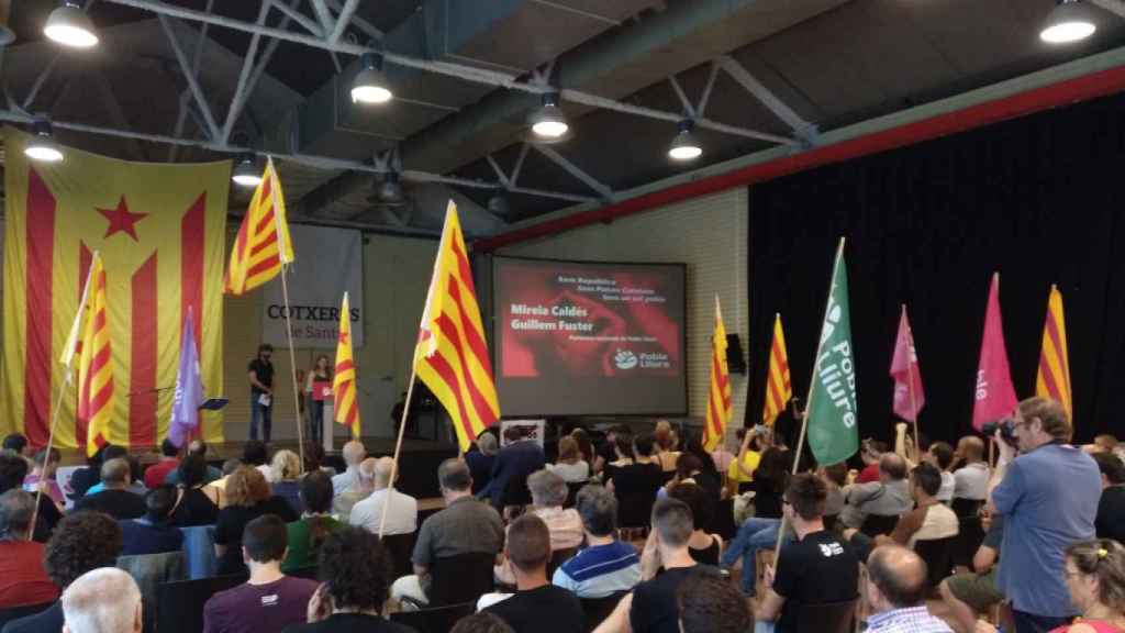 Una imagen de la última Asamblea Nacional de la corriente 'Poble Lliure' Corriente de la CUP exige intensificar boicot empresas Ibex