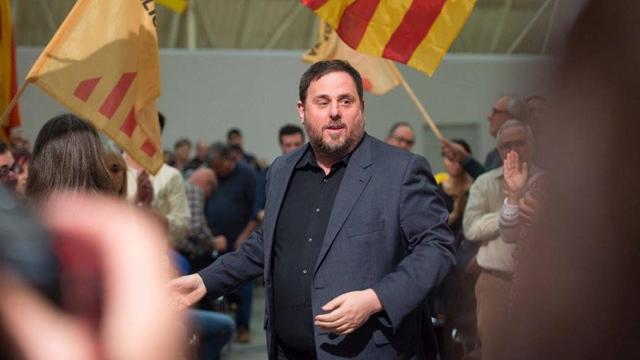 Oriol Junqueras, presidente de ERC, en un acto de partido.