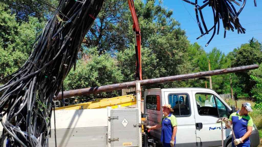 Cable aéreo robado por un vecino de El Catllar, en Tarragona, e incautado por los Mossos d'Esquadra / EP