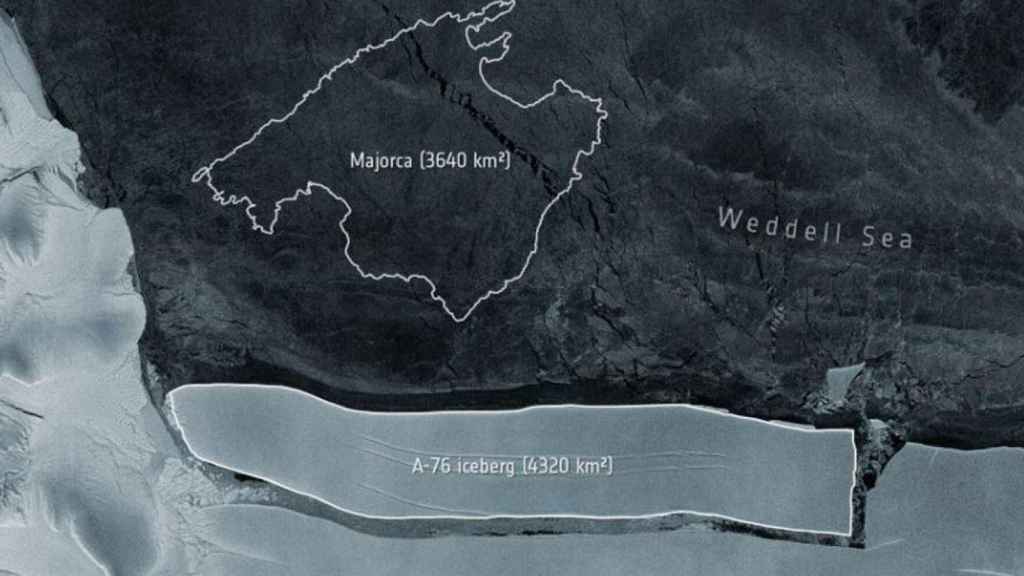 El iceberg A-76 tiene unas dimensiones mayores que las de Mallorca /EP