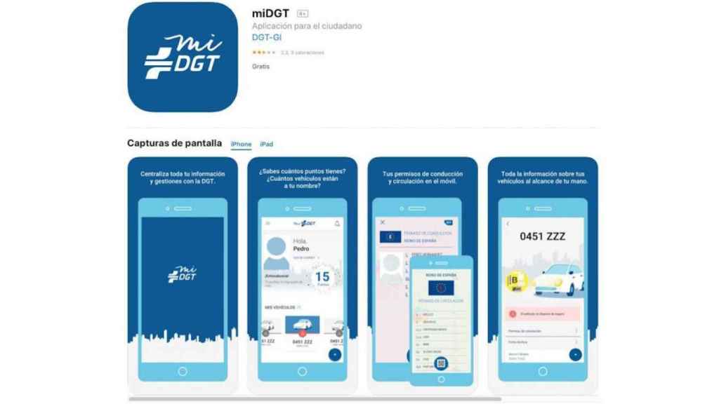 Captura de pantalla de la App de la DGT / TWITTER