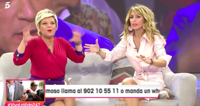 Emma García y Terelu Campos en el plató de 'Viva la vida' / MEDIASET