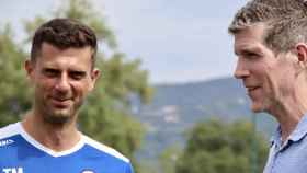 Thiago Motta, entrenador del Spezia, junto al propietario del club, el estadounidenise Robert Platek / Spezia Calcio