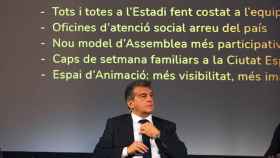 Laporta en la presentación de las propuestas sociales / EFE