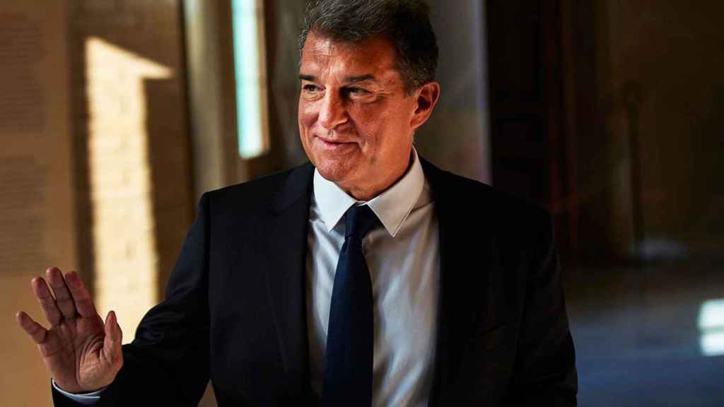 Joan Laporta en su primera rueda de prensa como candidato a las elecciones de 2021 / JL