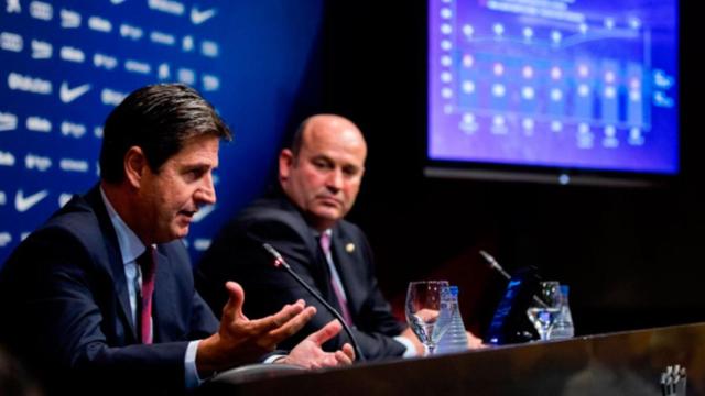 Quique Tombas y Òscar Grau presentan conjuntamente los balances y presupuestos del Barça / FCB