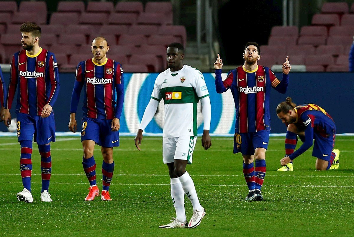 Messi celebra un gol contra el Elche / EFE