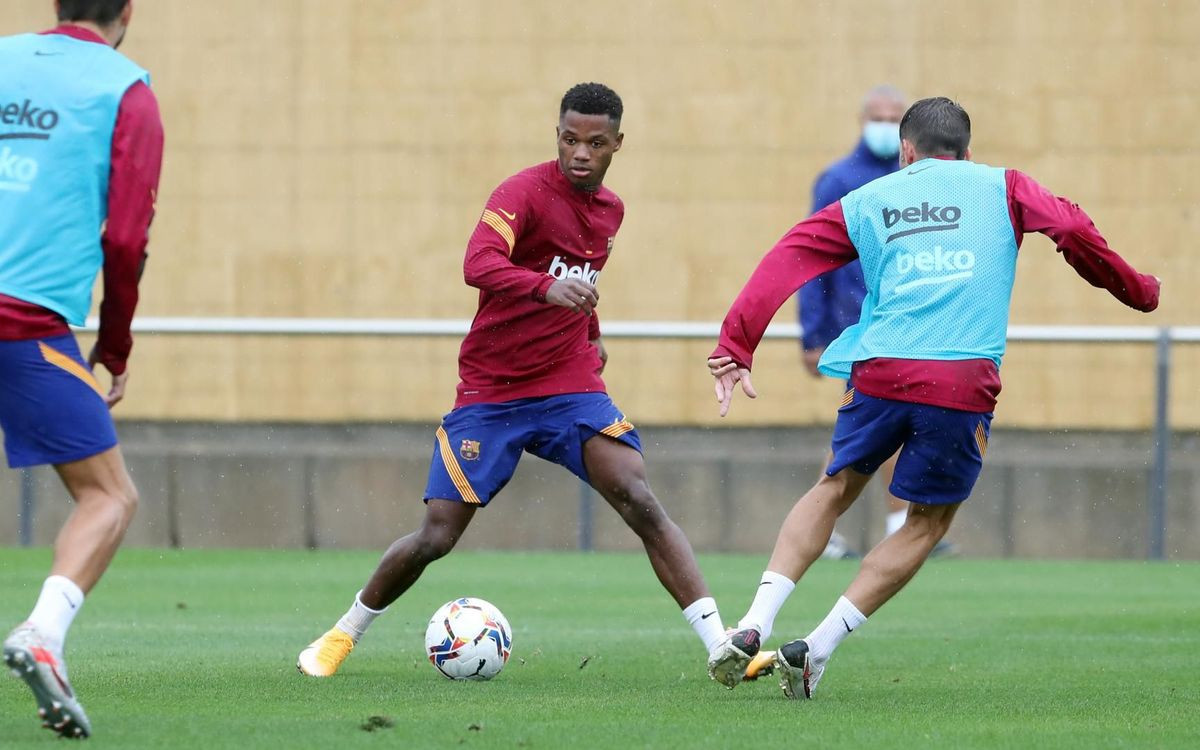 Ansu Fati en un entrenamiento del Barça durante la pretemporada / FC Barcelona