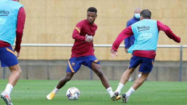 Ansu Fati en un entrenamiento del Barça durante la pretemporada / FC Barcelona