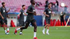 Ousmane Dembelé entrenando en Lisboa antes de Bayern de Múnich / FC Barcelona