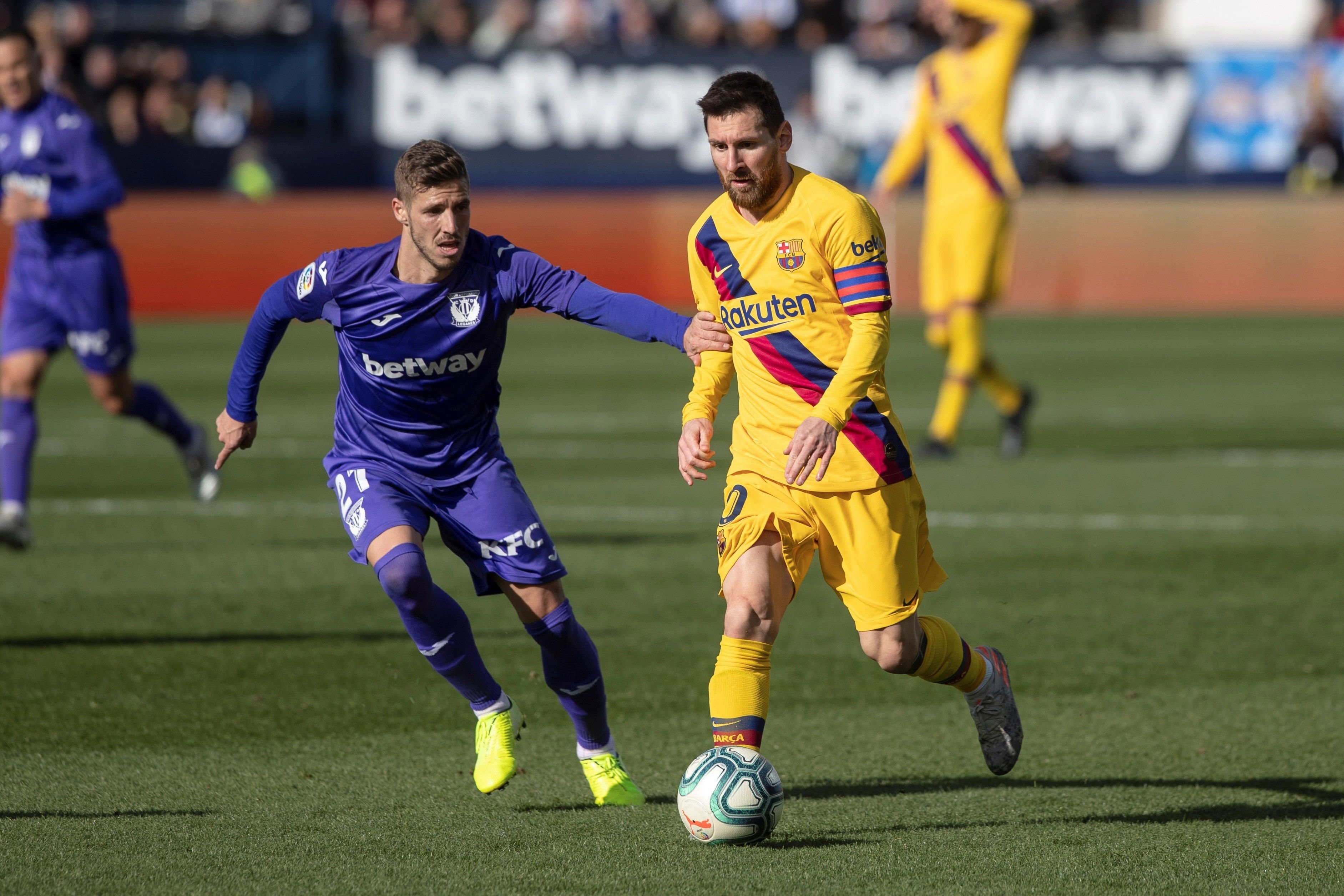 Leo Messi en el partido de Liga contra el Leganés / EFE