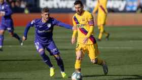 Leo Messi en el partido de Liga contra el Leganés / EFE