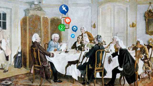 Kant con amigos, incluidos Christian Jakob Kraus, Johann Georg Hamann, Theodor Gottlieb von Hippel y Karl Gottfried Hagen / WSIMAG