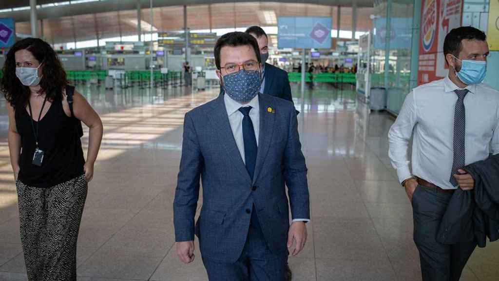 Pere Aragonès durante una visita el Aeropuerto de Barcelona / EP