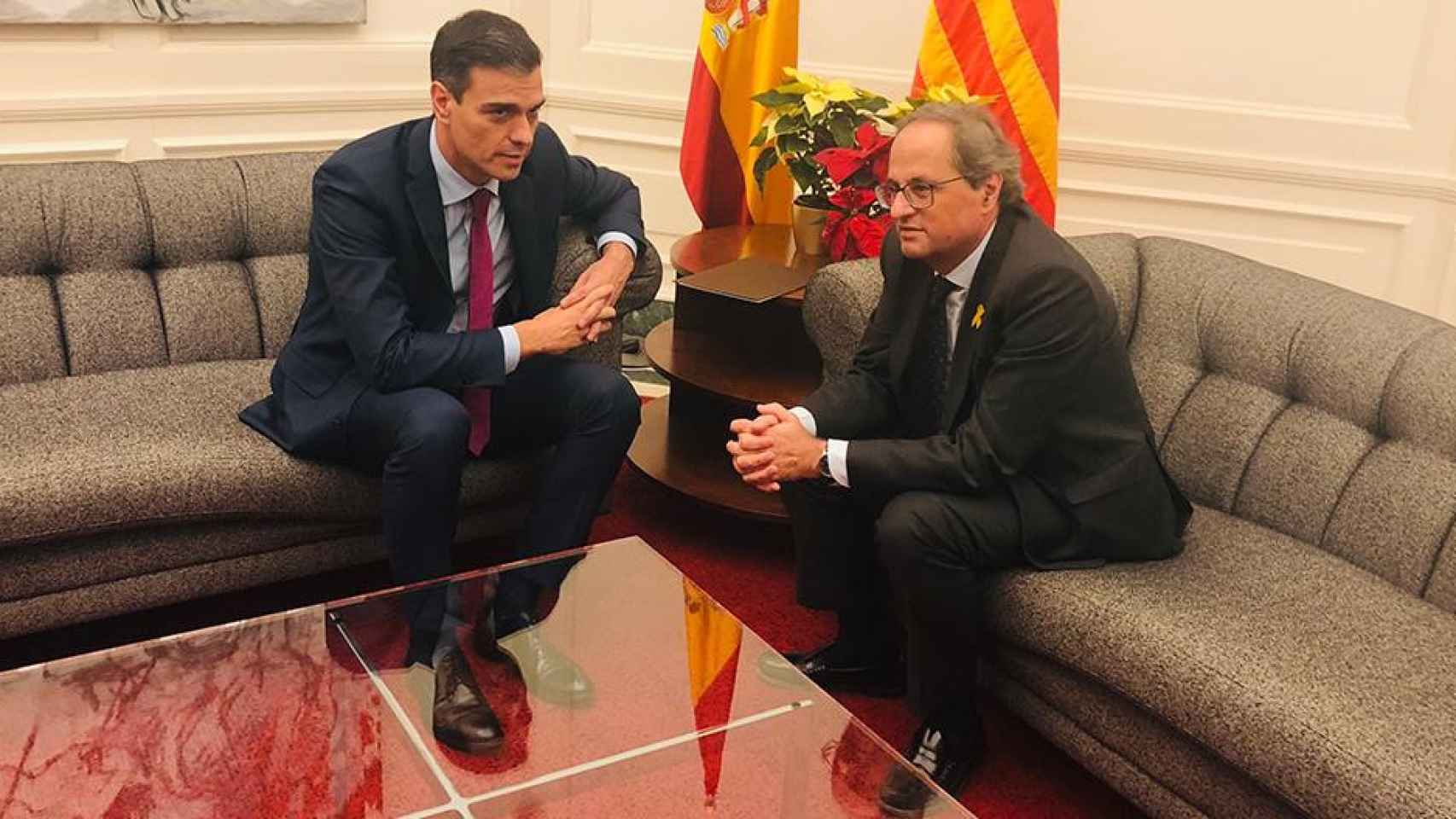 Encuentro entre el presidente Pedro Sánchez y el 'president' Quim Torra / EP