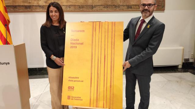 Meritxell Budó y Josep Costa presentando el acto institucional de la Diada de 2019 / EUROPA PRESS