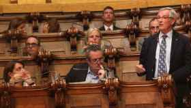 El líder del Grupo de CiU en el Ayuntamiento de Barcelona, Xavier Trias, en el pleno de este martes