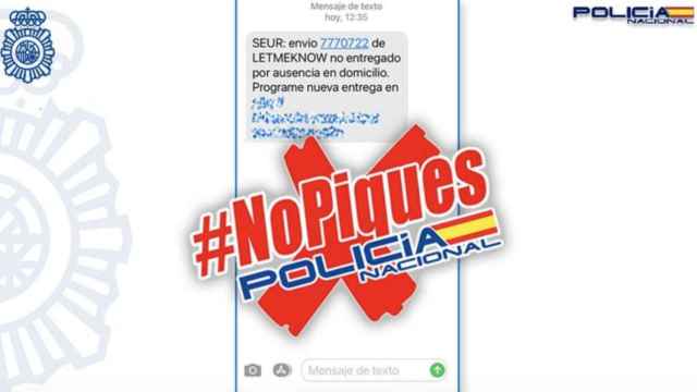 La policía alerta contra una estafa por SMS con un falso aviso para recoger un paquete / POLICÍA