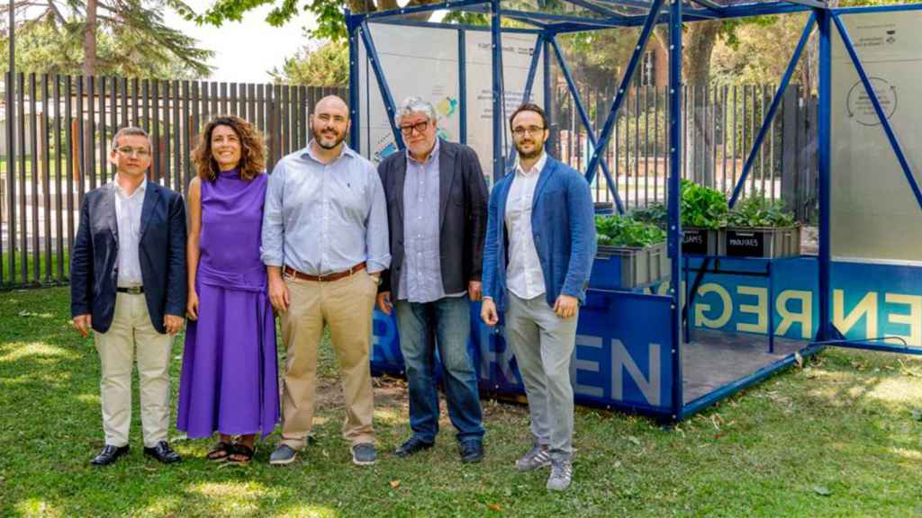 Carlos Montero, director general de Cetaqua; Catalina Balseiro, directora de innovación y conocimiento de Aigües de Barcelona; Ruben Ruiz, director general de Aigües de Barcelona; Antonio Balmón, alcalde de Cornellà de Llobregat y Álvaro Mayor, Project Manager de Cetaqua / CEDIDA