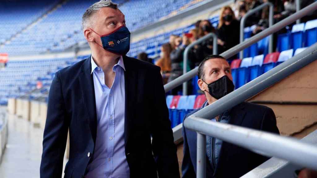 Sarunas Jasikevicius, entrenador del Barça de basket, en la toma de posesión de Joan Laporta / FCB