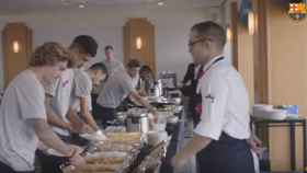 Antoine Griezmann comiendo en la Ciutat Esportiva Joan Gamper / FC Barcelona