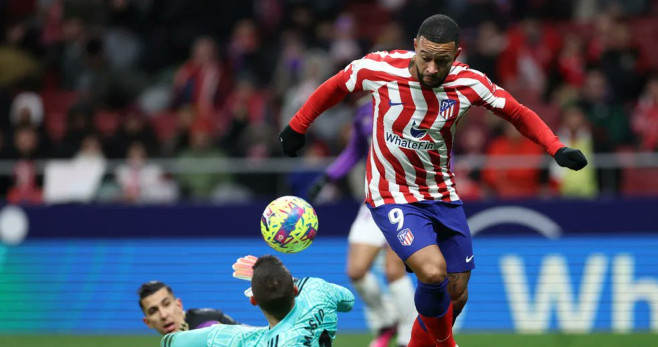 Memphis Depay debutando con el Atlético de Madrid / REDES