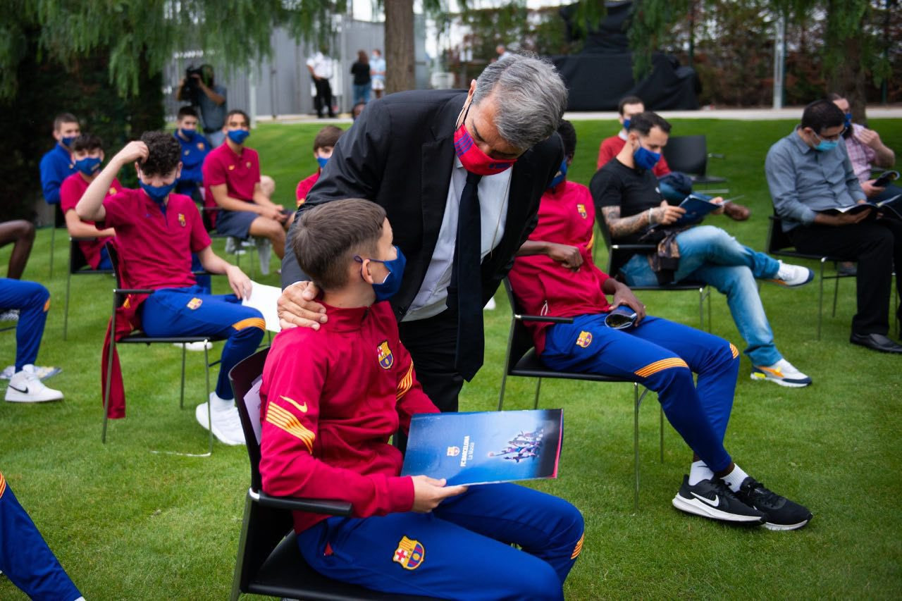 Laporta en un acto de La Masía / FC Barcelona