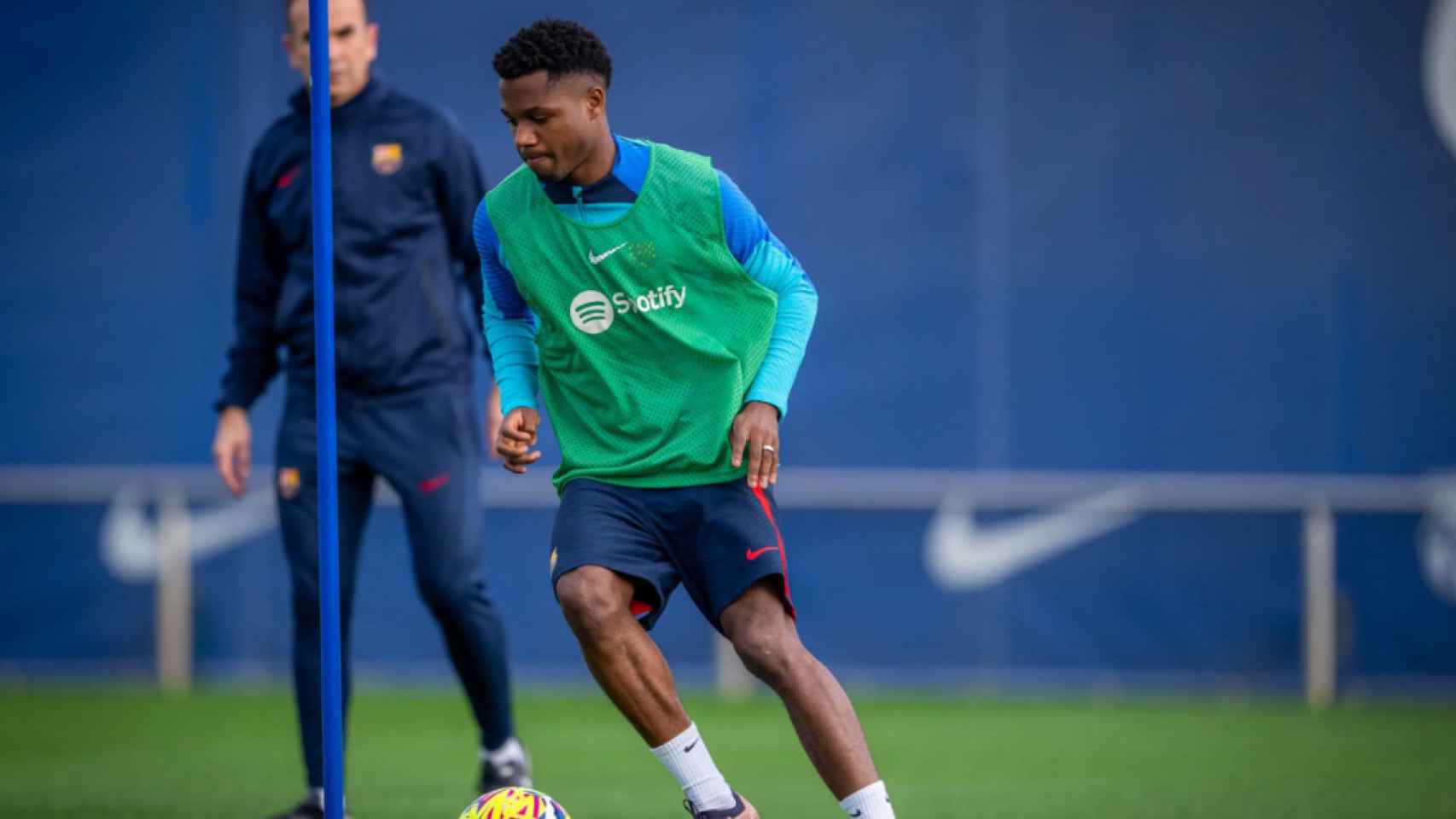 Ansu Fati, en la vuelta de los internacionales españoles del Barça a los entrenamientos / FCB