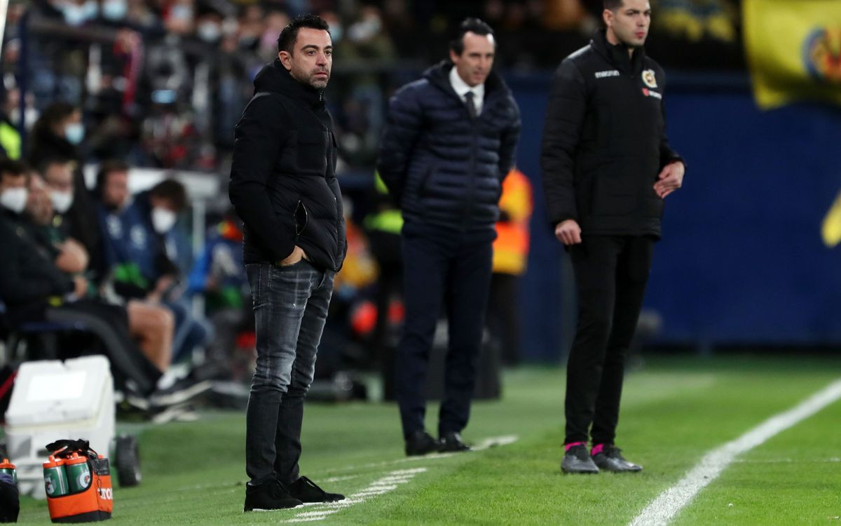 Xavi y Unai Emery, en el Villareal-Barça del sábado, tuvieron una buena bronca en el túnel de vestuarios / FCB