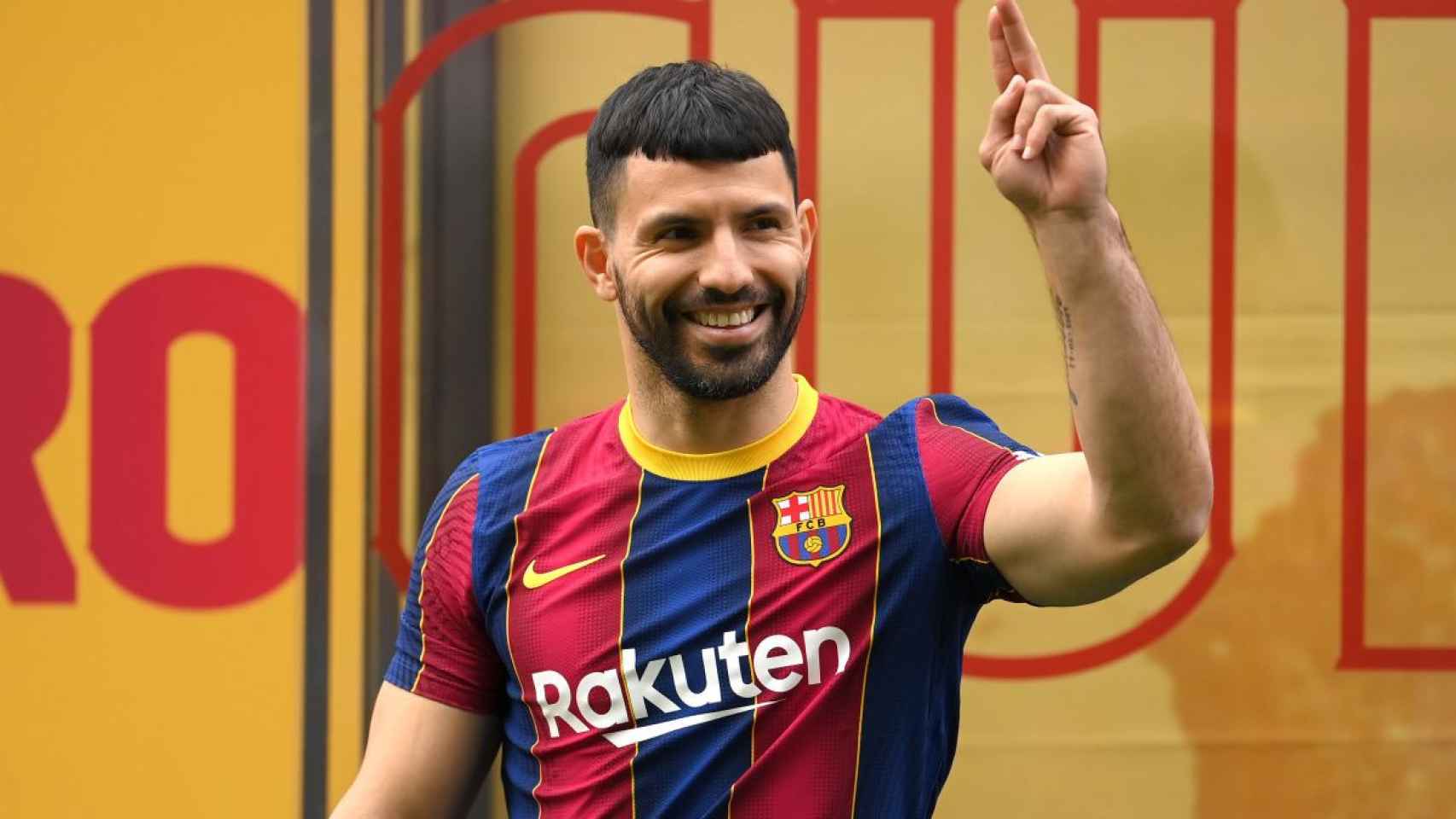 Agüero, en su presentación con el Barça / EFE