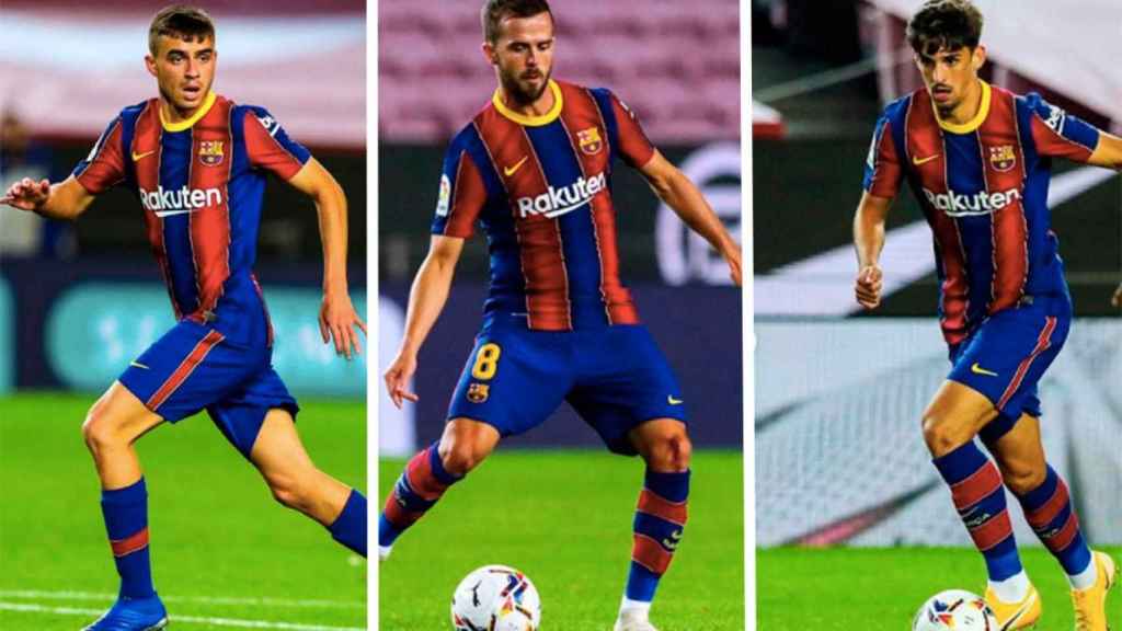 Pedri, Pjanic y Trincao, en un montaje | Culemanía