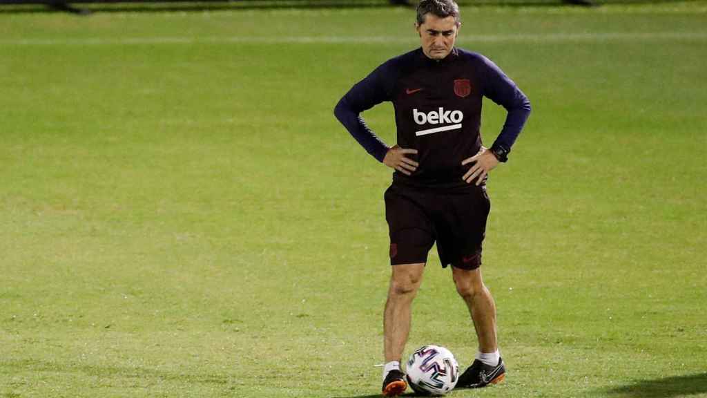 Valverde en el entrenamiento previo a las semifinales / EFE