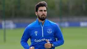 Una foto de archivo de André Gomes en un entrenamiento del Everton