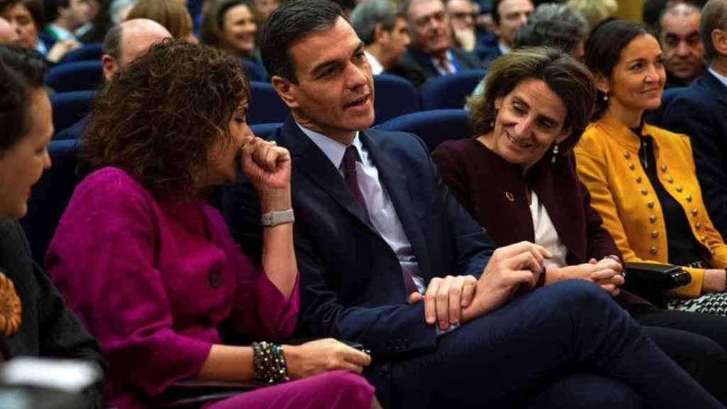 Pedro Sánchez en la presentación de las medidas sobre medio ambiente que ha preparado su Gobierno / EFE