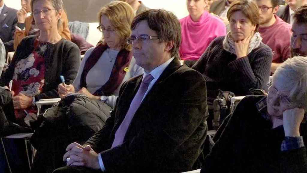 Carles Puigdemont el lunes en Bruselas, donde asistió a la presentación de un libro / EFE