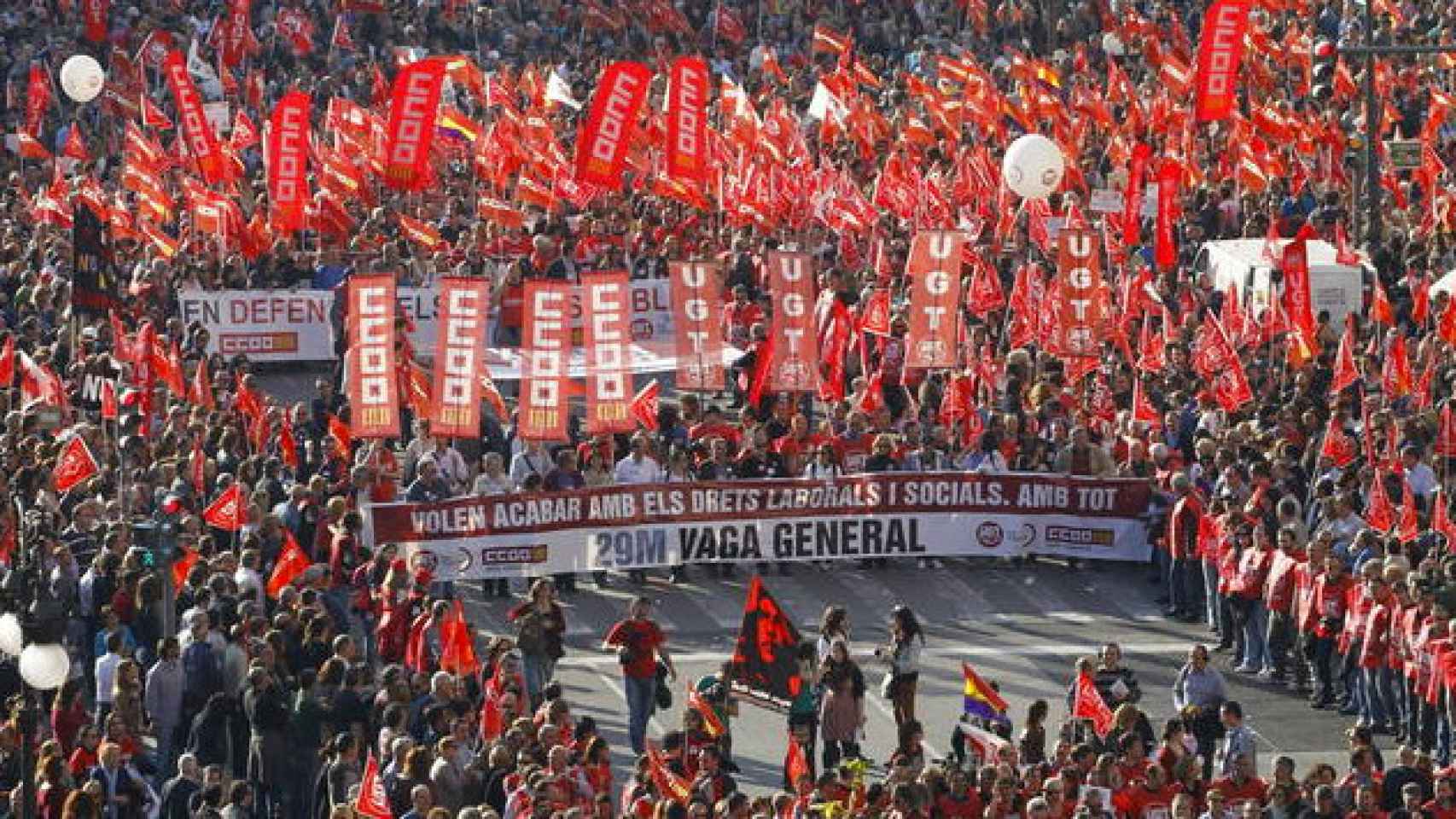 Imagen de la huelga general del 29 de marzo de 2012 / EFE