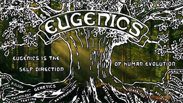 Segundo Congreso Internacional de Eugenesia (1921) representado como un árbol que unifica una diversidad de campos diferentes