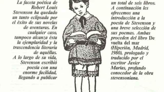 Detalle de la publicación de los poemas de Robert Louis Stevenson traducidos por Javier Marías en la revista 'Cuadernos de Literatura Infantil y Juvenil'